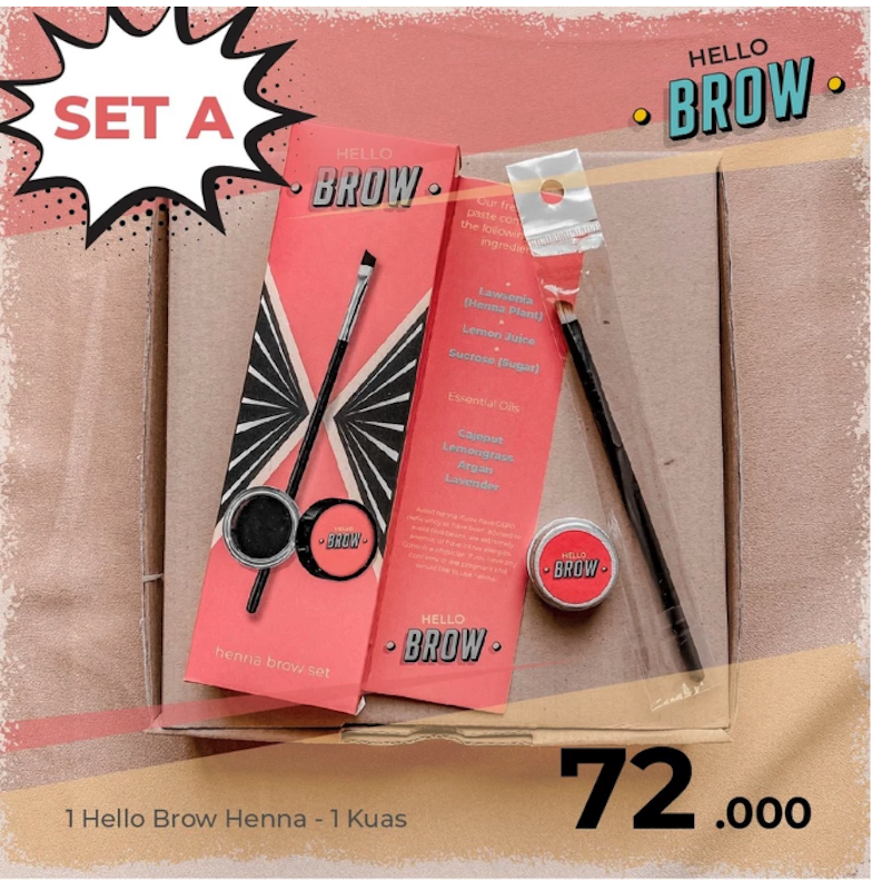 Hello Brow Set A (Henna + Kuas) 2