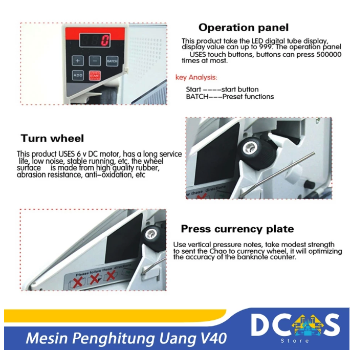  V40 Mesin Hitung Uang Mini Portabel