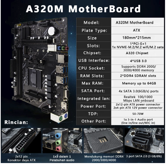 AISURIX AISURIX Motherboard A320M