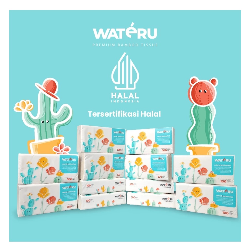 Wateru Natural Alkalindo Wateru Bamboo Facial Tissue