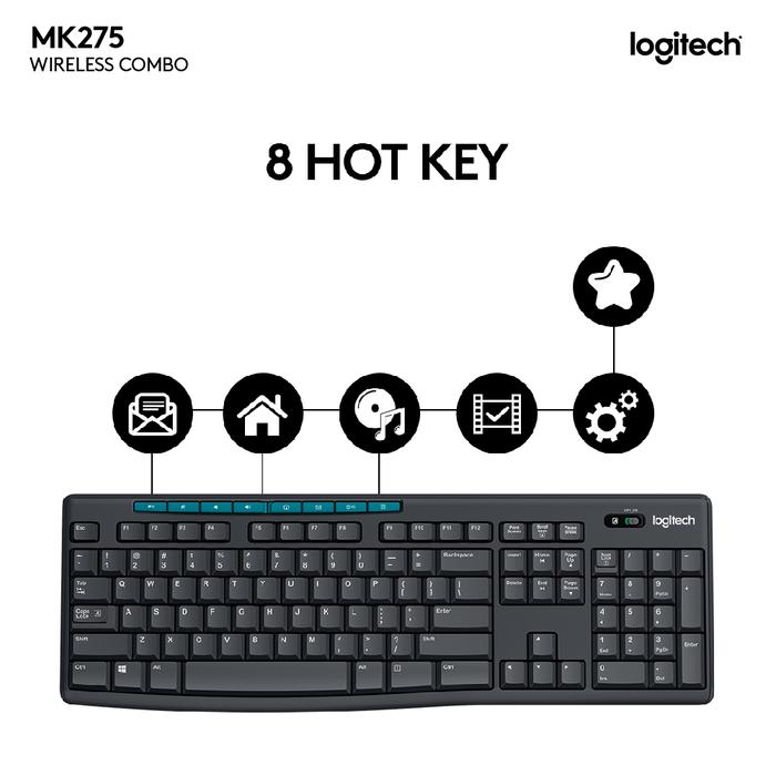 Logitech International Logitech Wireless Keyboard and Mouse Combo MK275