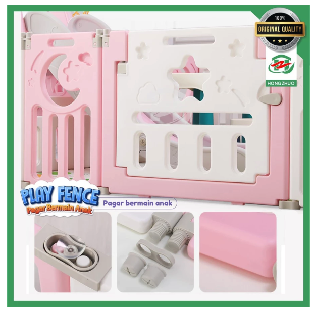 Hongzhuo Play Fence 12 Pagar + 2 Pintu