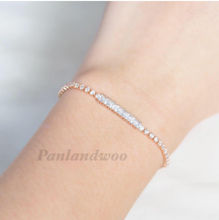 Panlandwoo Gelang Serut Rhodium Wanita Gemma Adjustable
