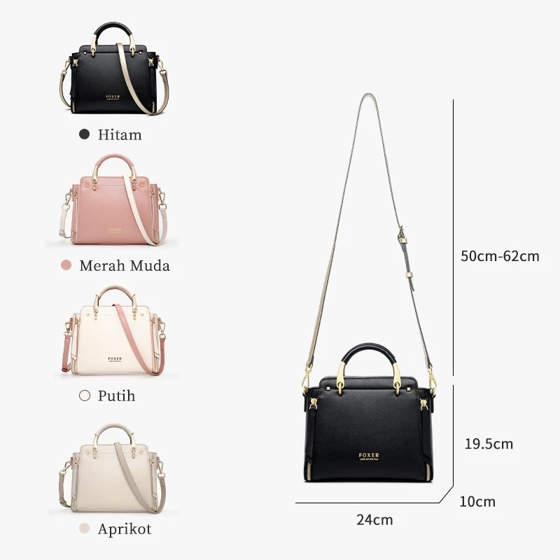 FOXER Tas Selempang Wanita Kulit Asli 2