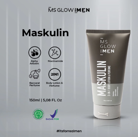 Kosmetika Cantik Indonesia MS Glow For Men Maskulin 2 in 1 Body Lotion and Parfume