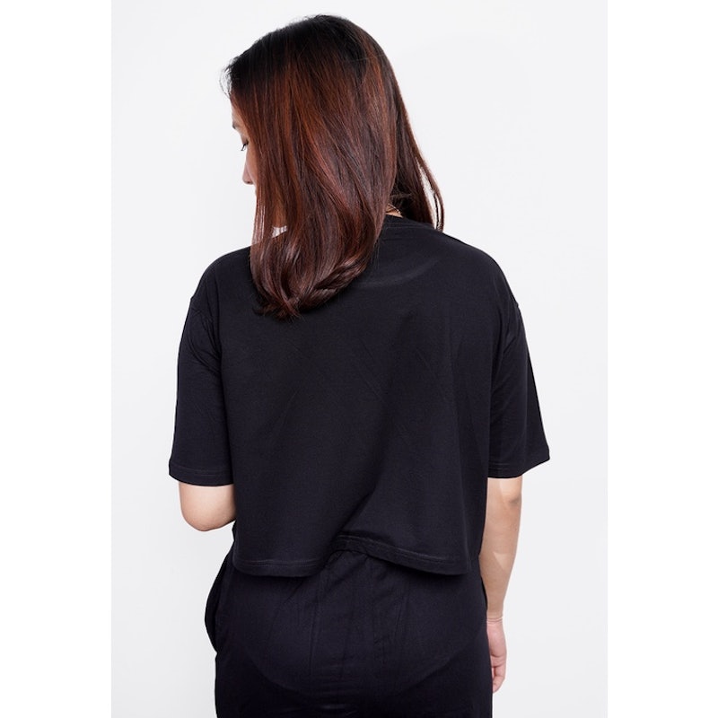 Kaos Oversize Crop Dance OLC Basket Katakana 23 Hitam 3