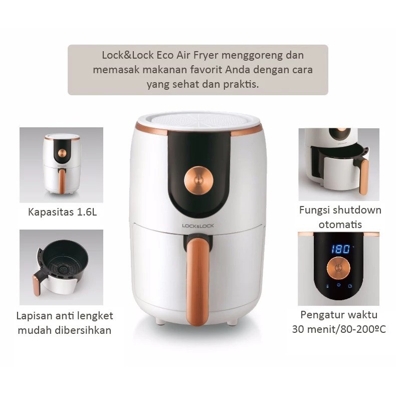 Lock & Lock LocknLock Eco Air Fryer 1,6 L EJF211WOL