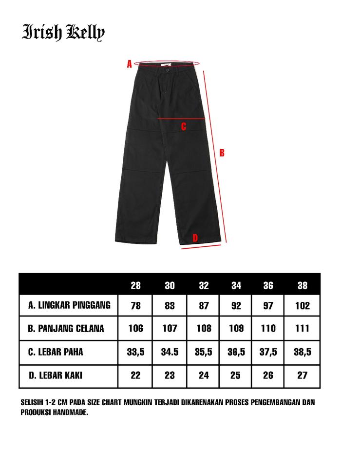  Irish Kelly Work Pants Baggy Wide Cut Double Knee Khaki