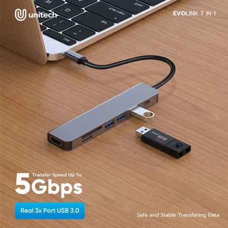 Unitech Evolink USB Hub Converter 7 in 1