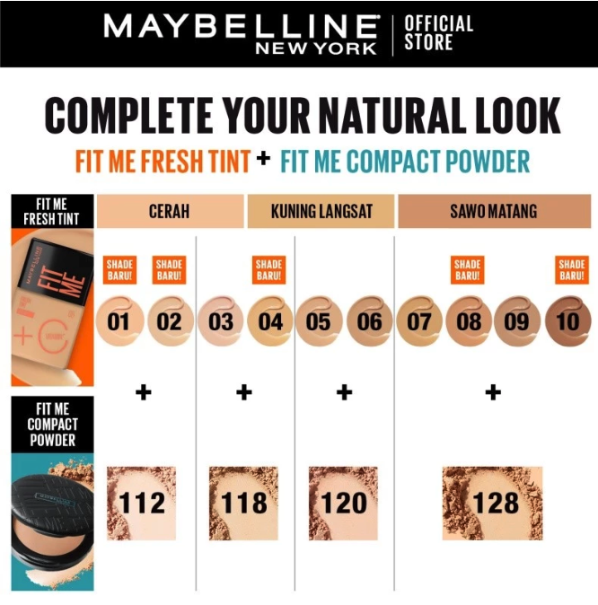 L’Oréal Indonesia Maybelline New York Fit Me Matte+Poreless Powder 16-Hour Oil Control 118 Light Beige