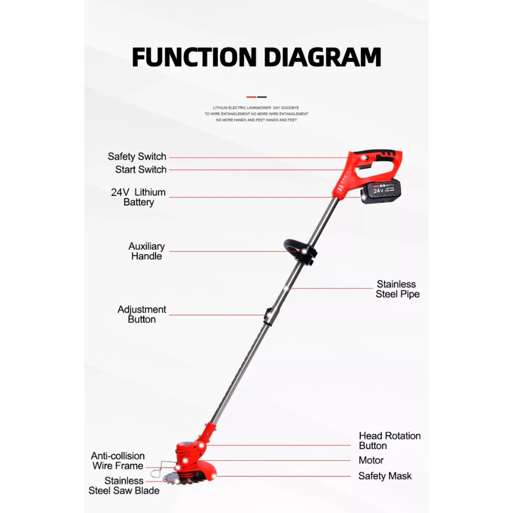  IRONHOOF Mesin Potong Rumput Baterai 388V