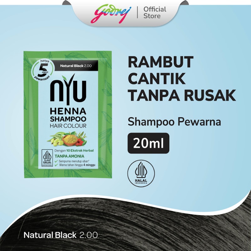 Henna Shampoo Hair Colour Natural Black 2