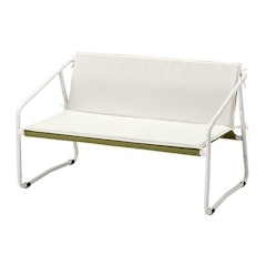 INGMARSÖ Sofa 2 dudukan, dalam/luar ruang, putih hijau/krem