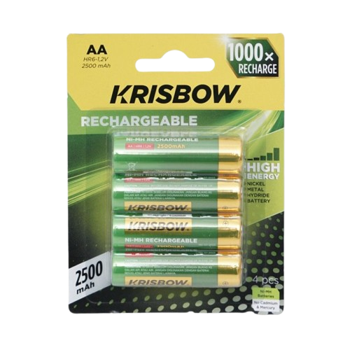Krisbow® ｜ Battery Rechargeable AA 2500 mAh ｜ HR6