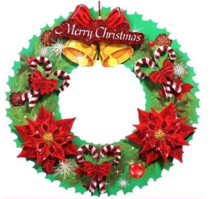  Mistletoe Christmas Wreath Paper