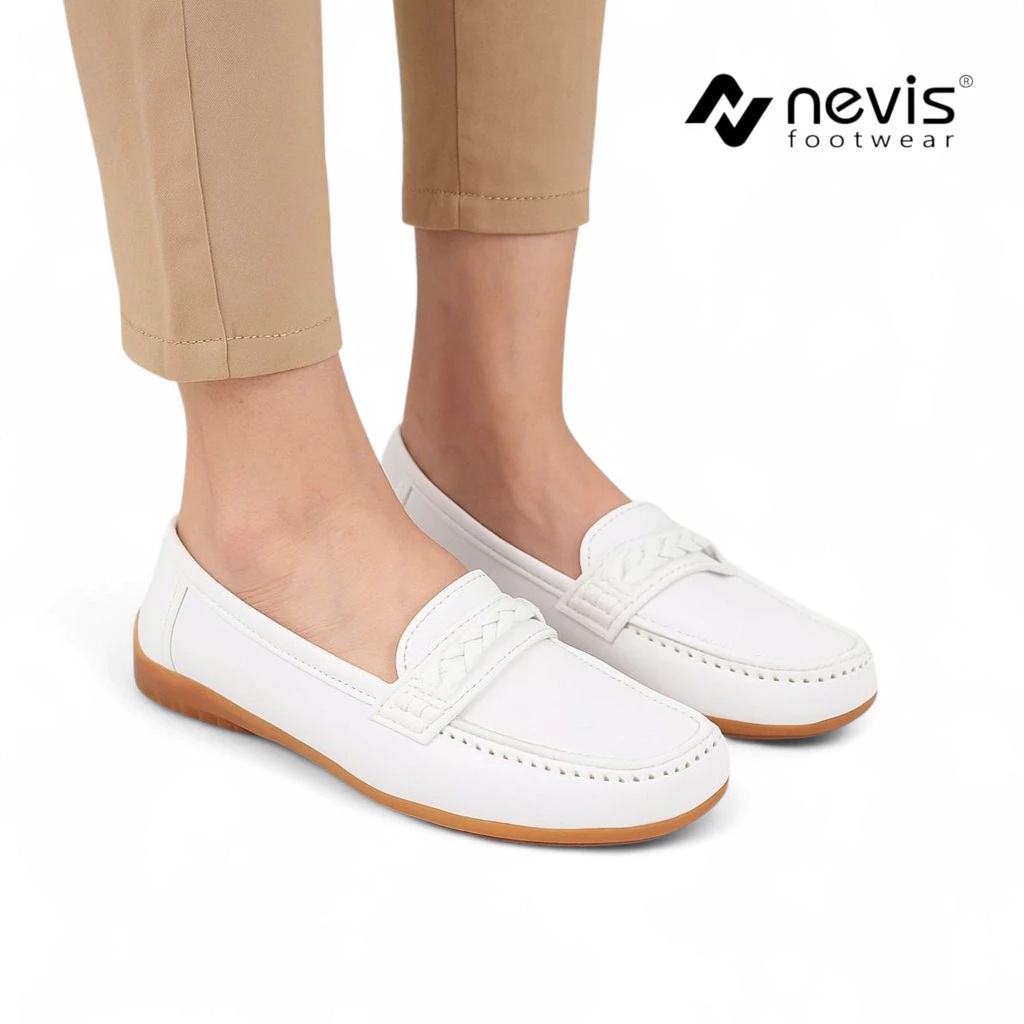 Nevis Footwear Nevis Sepatu Slip On Berlin Rampel Putih