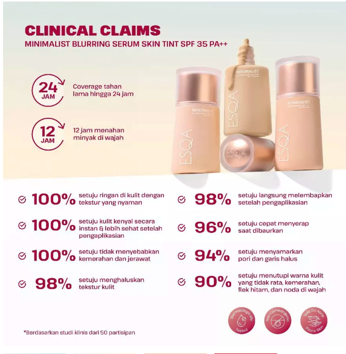 Keva Cosmetics Internasional ESQA Minimalist Blurring Serum Skin Tint SPF 35 PA++