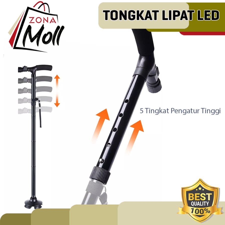 As Seen on TV Trusty Cane Sturdy Folding Cane with Built-In Lights