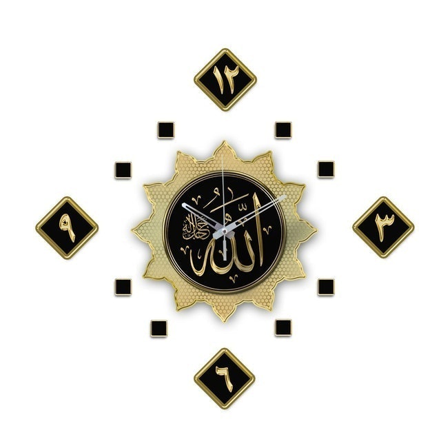 Jam Dinding Kayu Kaligrafi