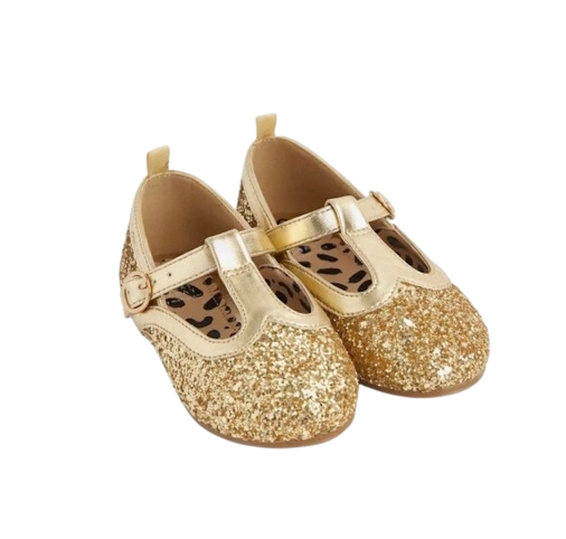 Mothercare Gold Glitter Ballerina Shoes 1