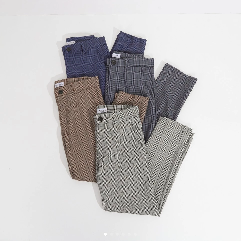 Ribsgold  Ribsgold Tartan Square Ankle Pants