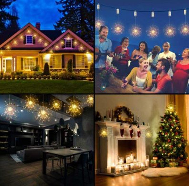  Lampu Taman Gantung Model Kembang Api 120 LED