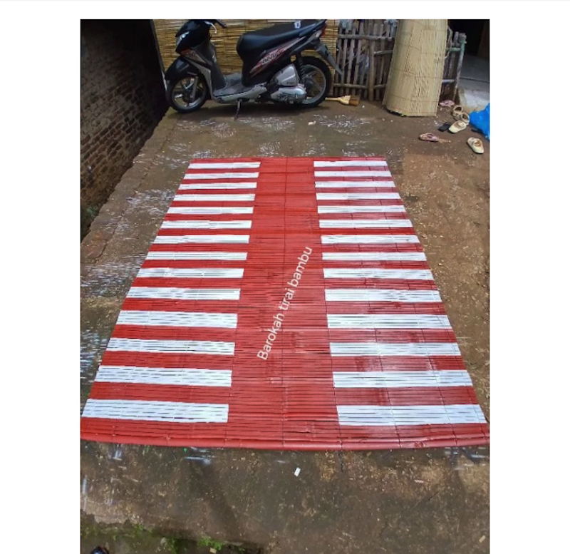 Tirai Bambu Outdoor Motif Kombinasi Salur 5