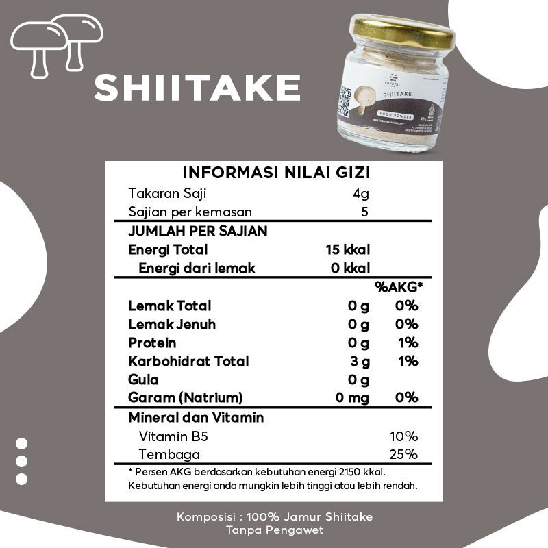 Urchindize Indonesia CRYSTAL FARM Shiitake Food Powder