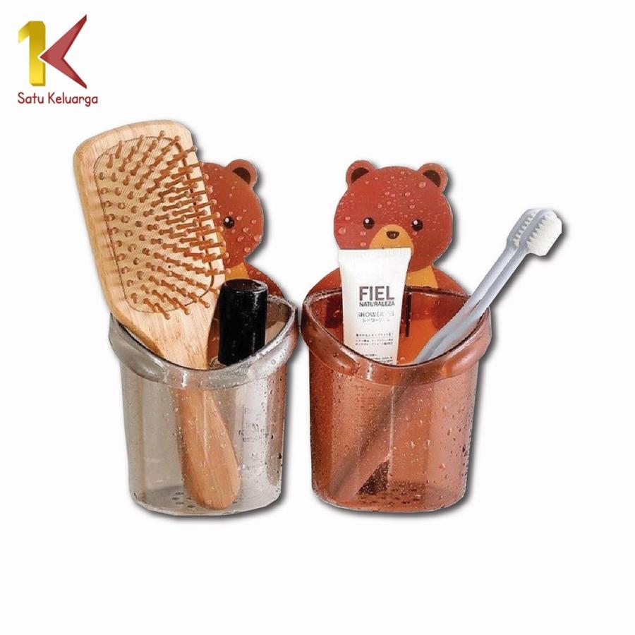  Satu Keluarga Rak Tempel Tempat Sikat Gigi Bear  C452