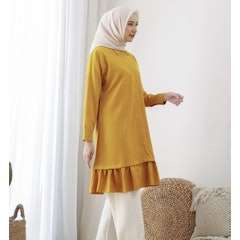 Atasan Kemeja Tunik Essential Mustard