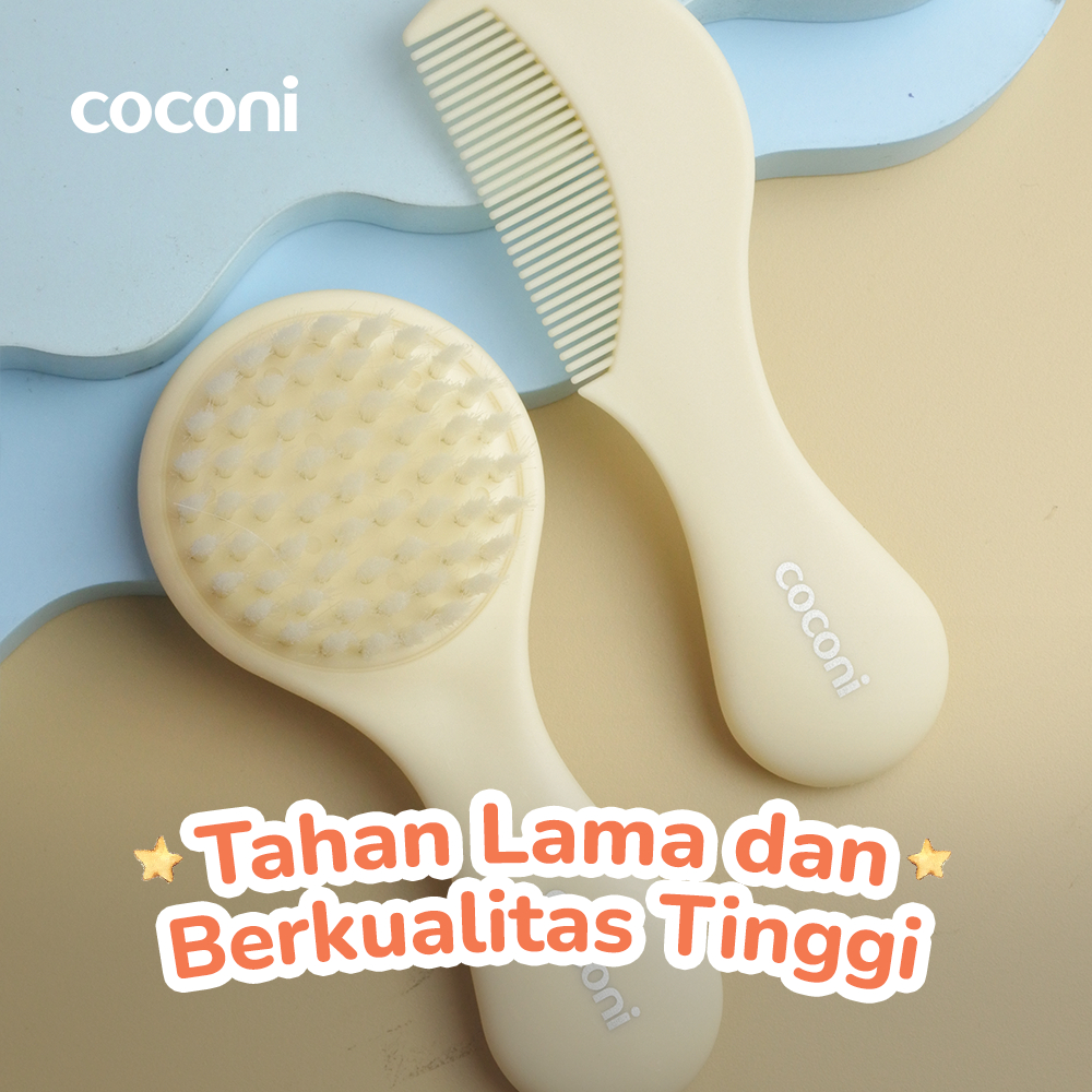 Kenson Multibrand Globalindo Coconi Baby Hair Brush & Comb (Ivory New)
