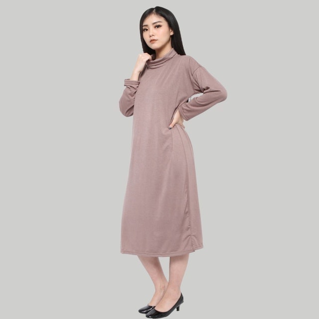 SBYN.D Tunik Oversize Wanita Lengan Panjang Turtleneck