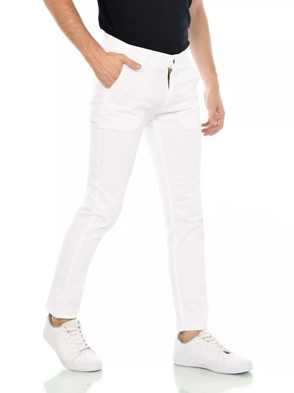 HIPSTER Celana Chino Panjang Pria Warna Putih 4