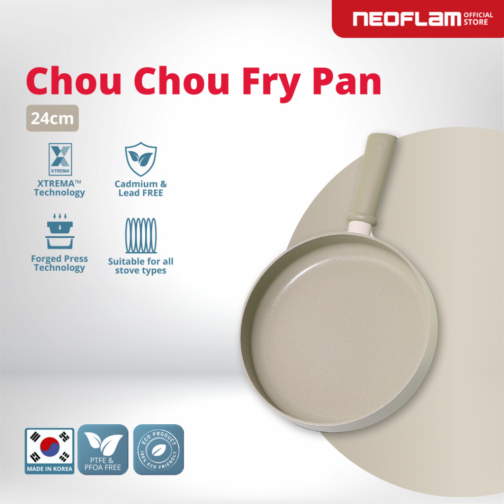 Neoflam Neoflam Chou Chou Forged Frying Pan Beige 24 cm