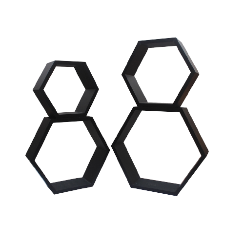 Rak Dinding Hexagonal Set 4