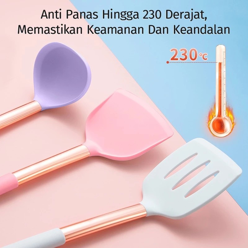Happy Valley Technology Indonesia Mecoo Most Aesthetic 6-in-1 Premium Silicone Spatula Set 
