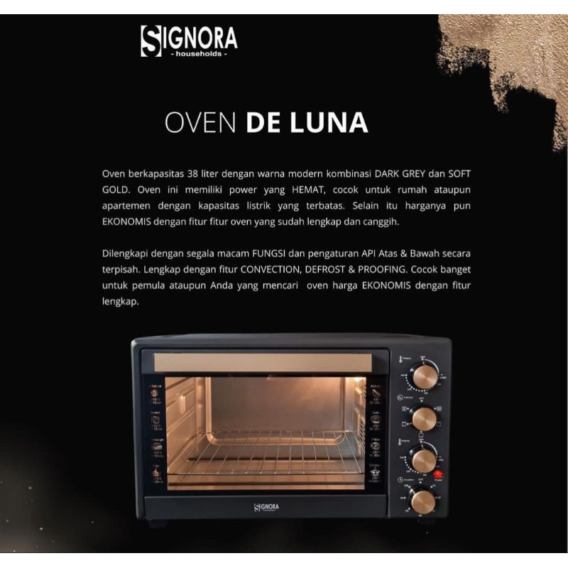 Signora Sarana Sukses Signora Oven De Luna 38 Liter