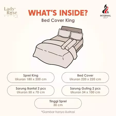 Lady Rose Prime Bed Cover Set King Fitted "Live" 3