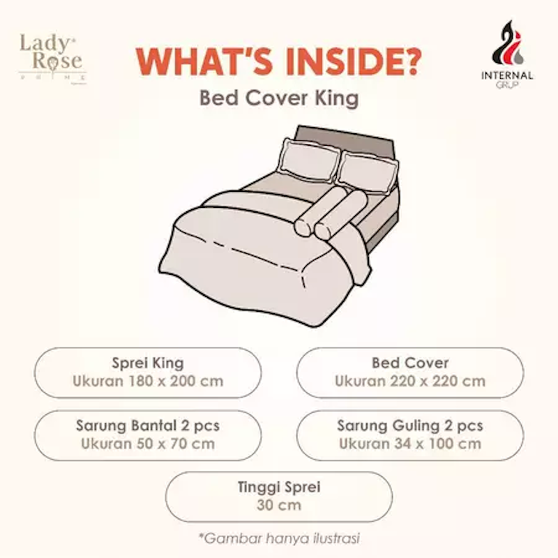 Lady Rose Prime Bed Cover Set King Fitted "Live" 3