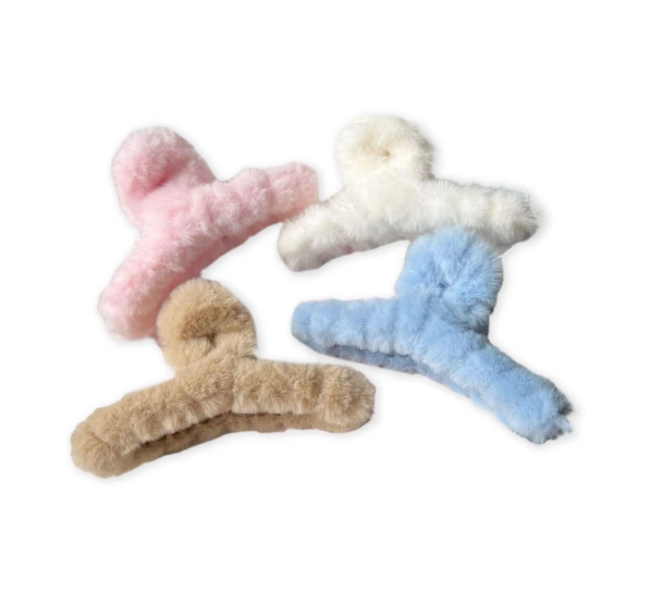 Satu Keluarga Jedai Jepit Rambut Bulu Korea ｜ C1055