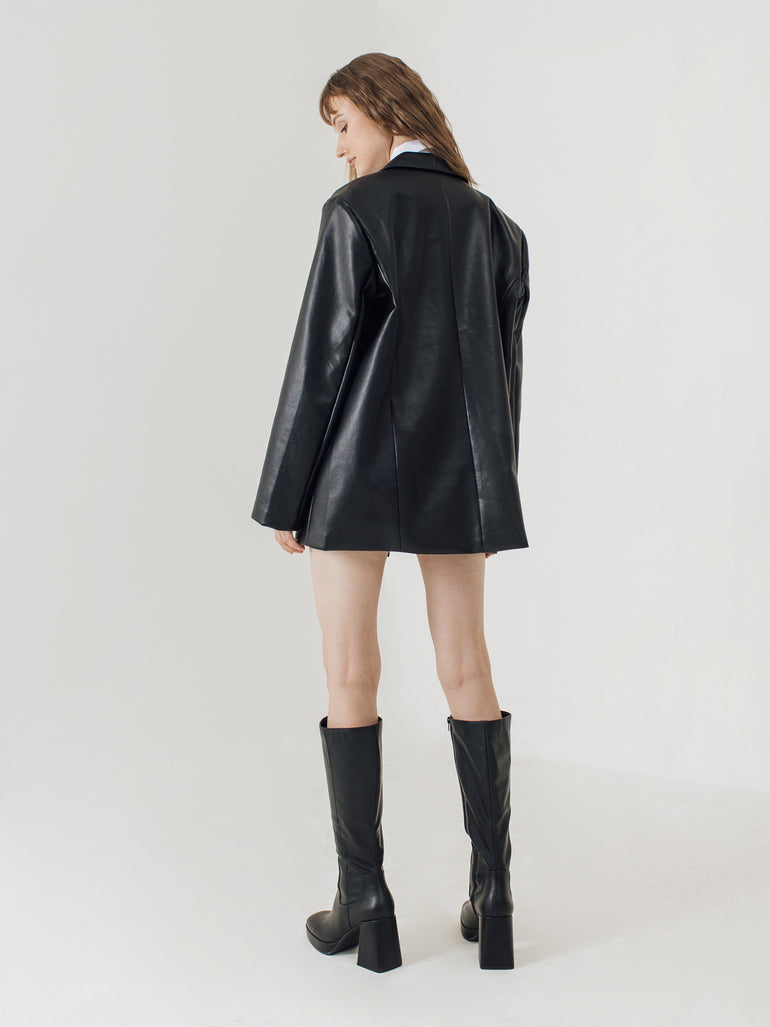 BLZR.ID Bi Leather Oversized Blazer