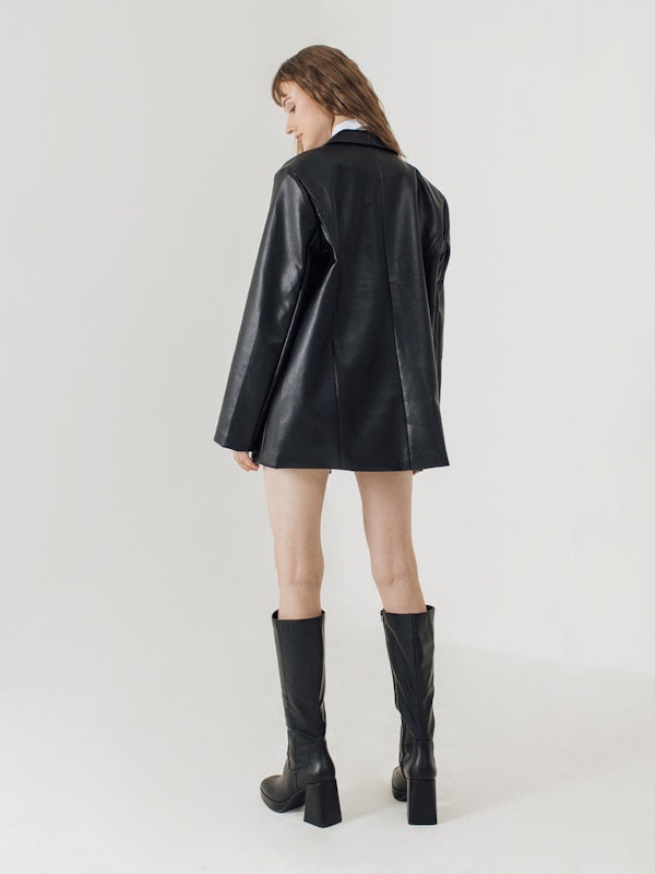 Bi Leather Oversized Blazer 5