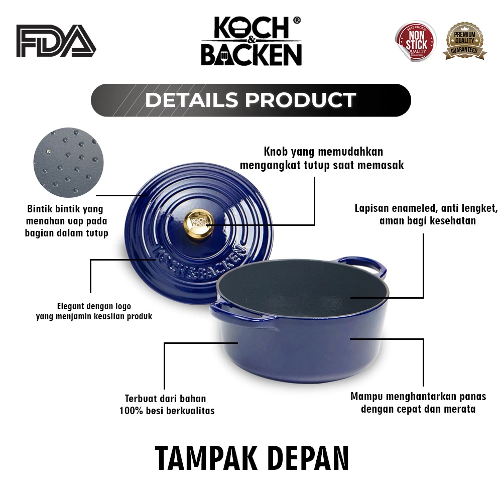 Koch Backen International Koch&Backen Enamel Cast Iron Casserole 22 cm