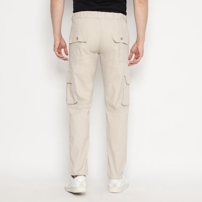 Code Male Barnet Cargo Pants Cream 5