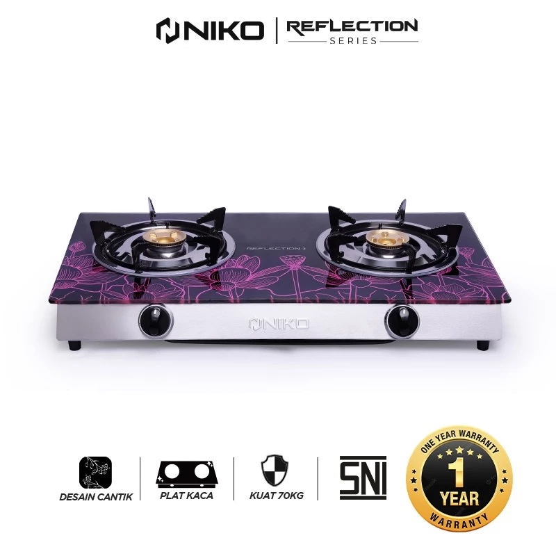 Niko Elektronik Indonesia Niko Reflection Series Kompor Gas 2 Tungku