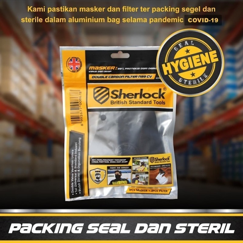 Sherlock Masker Respirator with Dual Valve with N99 Carbon Filter 5