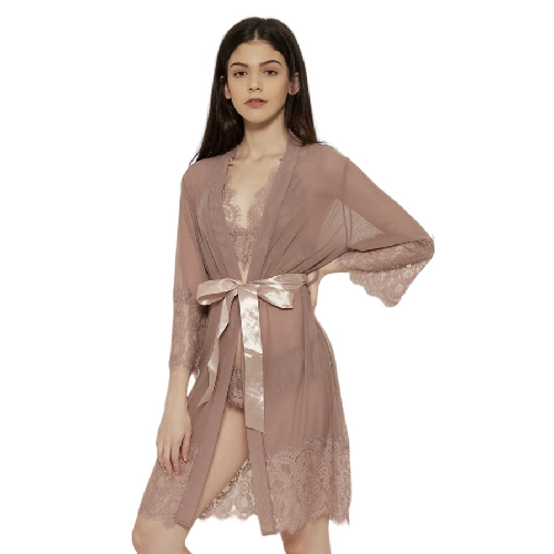 Tara 3-Pieces Lingerie Bra Kimono Set