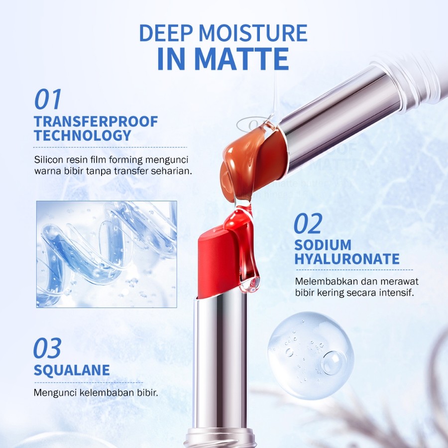 HEBE Beauty Style Barenbliss No Gravity Transferproof Matte Lipstick 03 Venus Coral