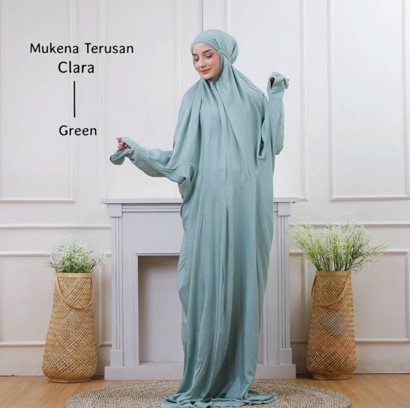  Leesy.id Mukena Terusan Polos Clara Rayon Super Adem