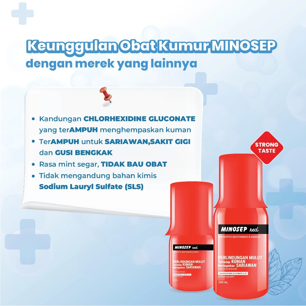 Genesis Oral Higinis MINOSEP Red Antiseptic Mouthwash 